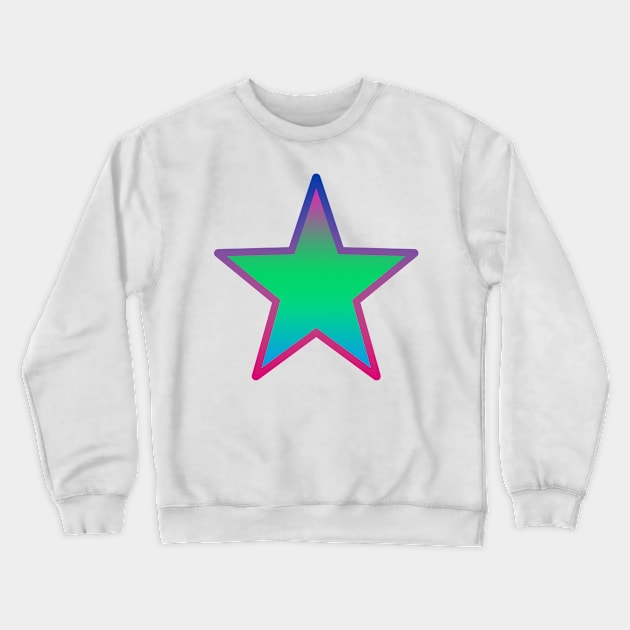 Bi+ Star (Poly Flag with upside-down Bi Flag outline) Crewneck Sweatshirt by opalaricious